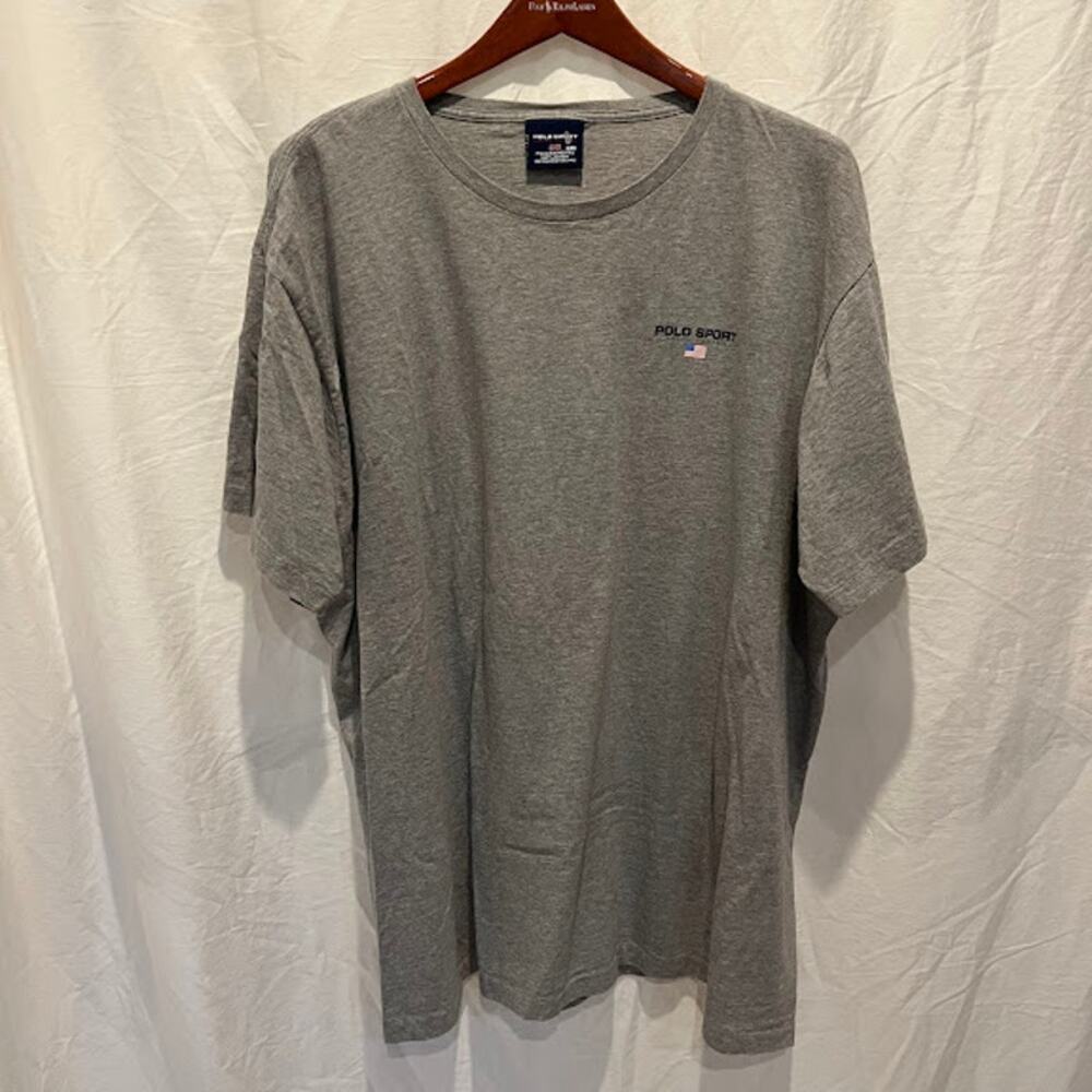 VTG Polo Sport Ralph Lauren Gray Shirt American Flag Sz XXL NWOT